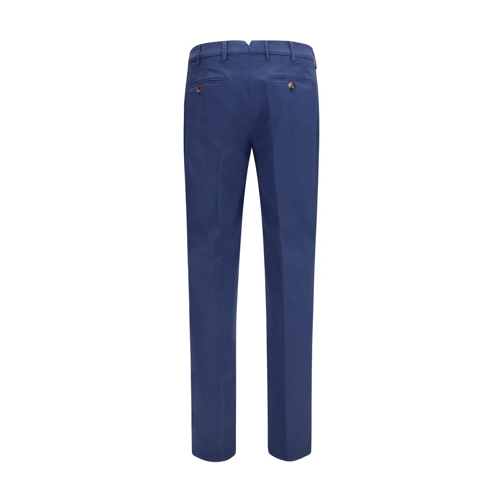 Pantalon en coton bleu Brunello Cucinelli