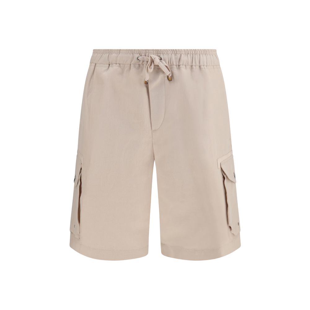 Short en lin bermuda beige Brunello Cucinelli