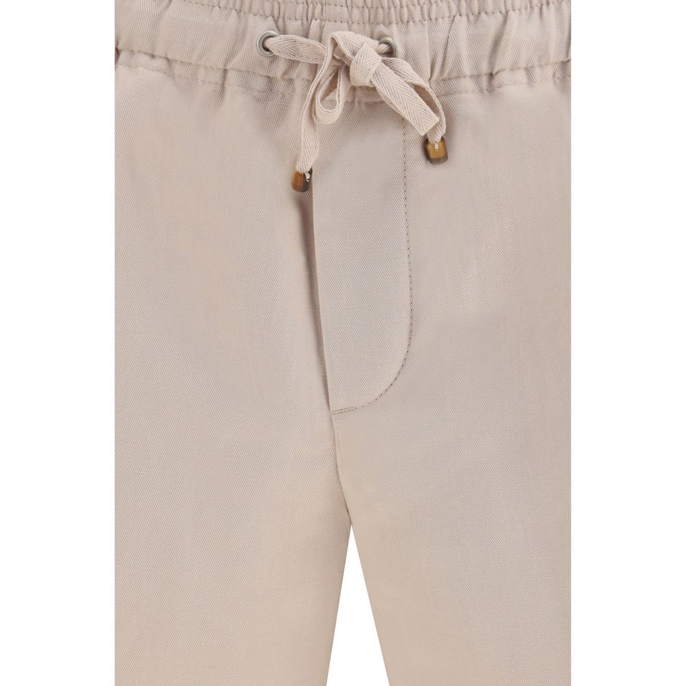 Short en lin bermuda beige Brunello Cucinelli