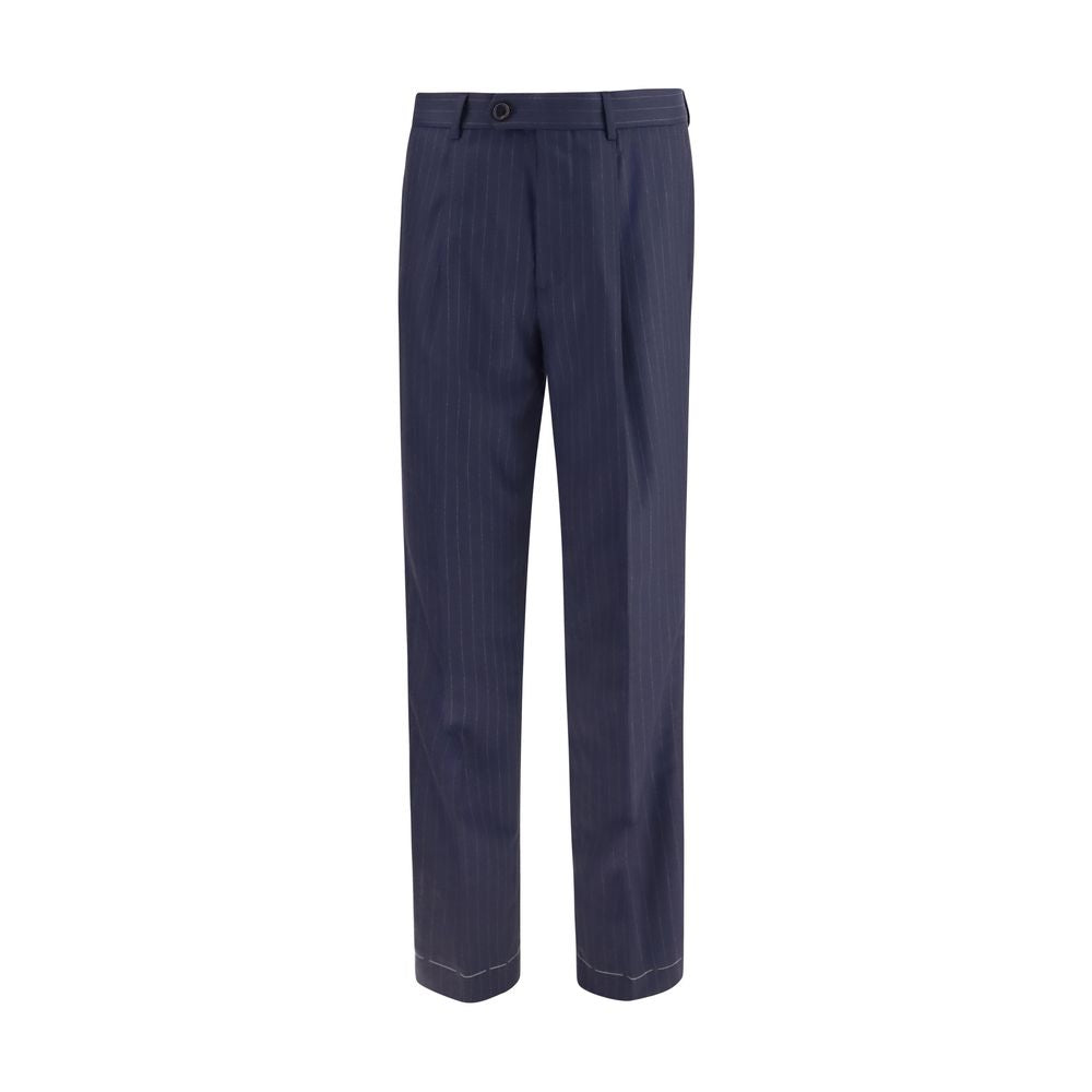 Brunello Cucinelli Pantalon habillé Oves Aries en laine bleue