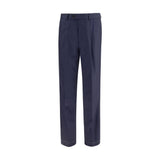 Brunello Cucinelli Pantalon habillé Oves Aries en laine bleue