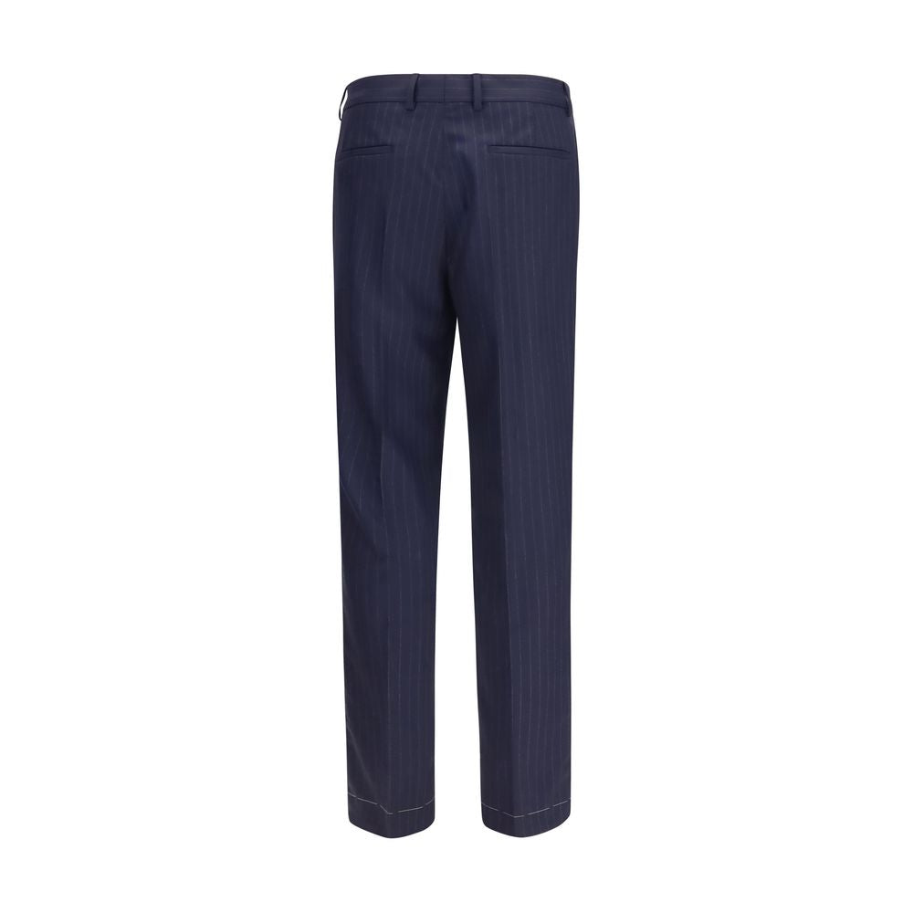 Brunello Cucinelli Pantalon habillé Oves Aries en laine bleue