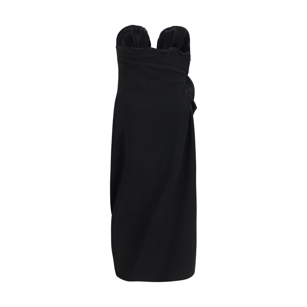 Robe de cocktail Magda Butrym noire en laine Oves Aries