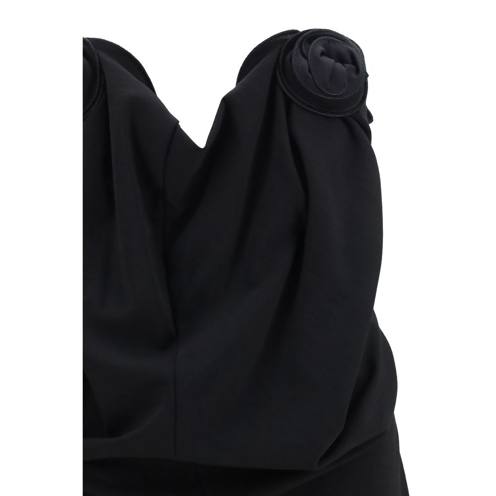 Robe de cocktail Magda Butrym noire en laine Oves Aries