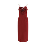 Robe de cocktail en coton Magda Butrym Bordeaux