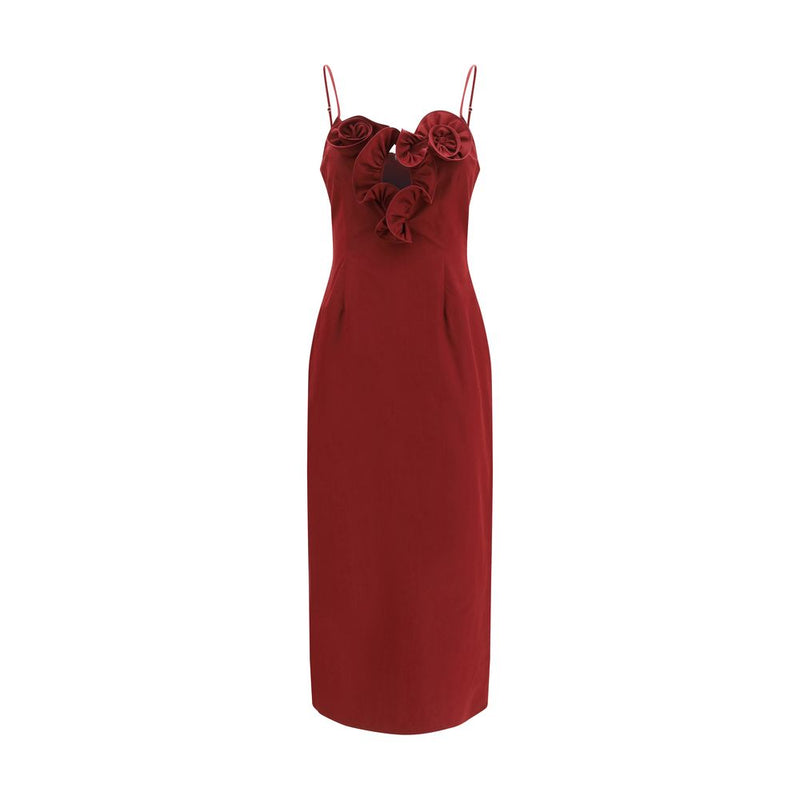 Magda Butrym Bordeaux Cotton Cocktail Dress