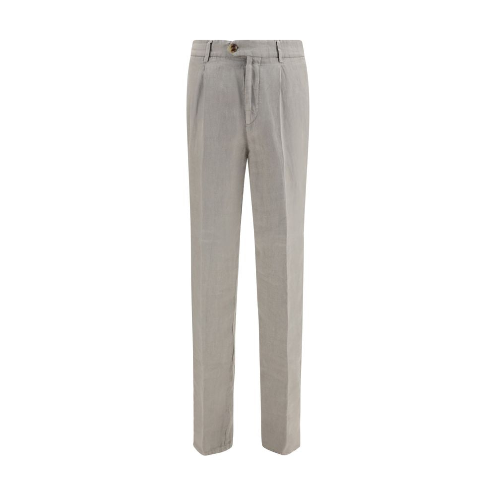 Pantalon décontracté Brunello Cucinelli en lin gris