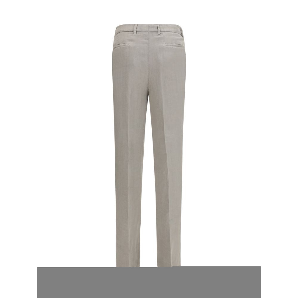 Pantalon décontracté Brunello Cucinelli en lin gris