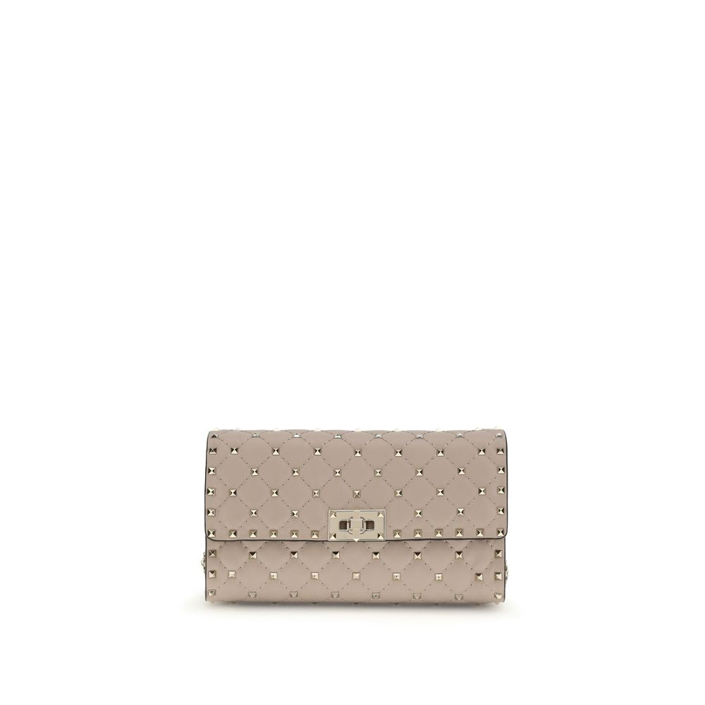Sac porté épaule Valentino Garavani en cuir de veau beige Bos Taurus