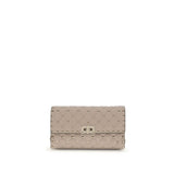 Sac porté épaule Valentino Garavani en cuir de veau beige Bos Taurus