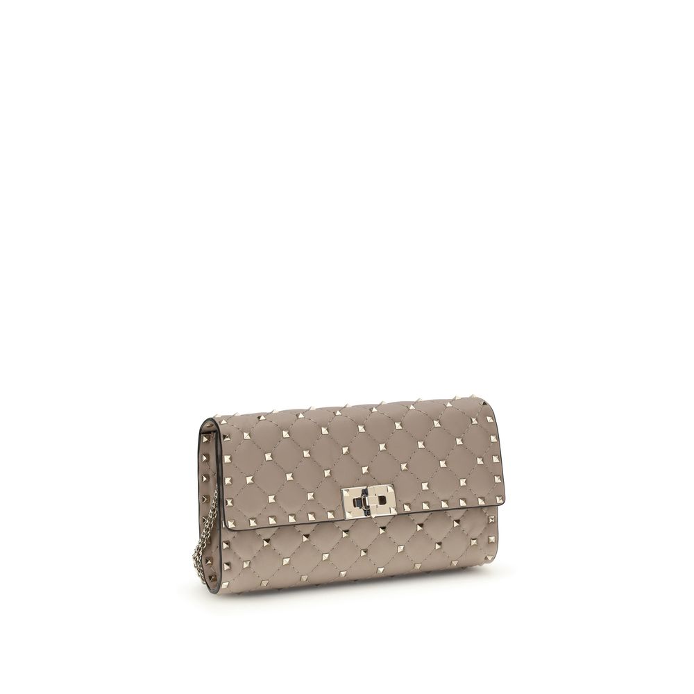 Sac porté épaule Valentino Garavani en cuir de veau beige Bos Taurus