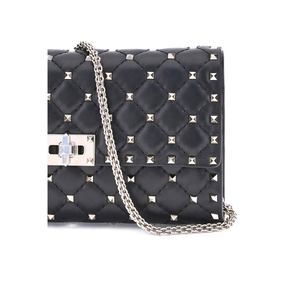 Sac porté épaule Valentino Garavani en cuir de veau noir