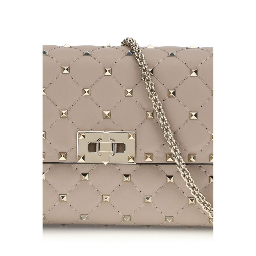 Sac porté épaule Valentino Garavani en cuir de veau beige Bos Taurus