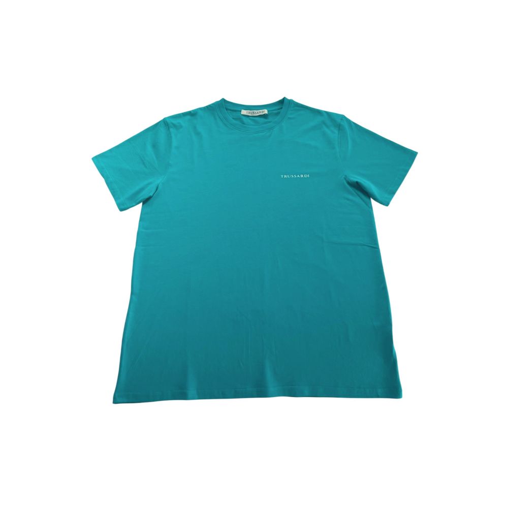 T-shirt homme en coton bleu clair Trussardi Beachwear