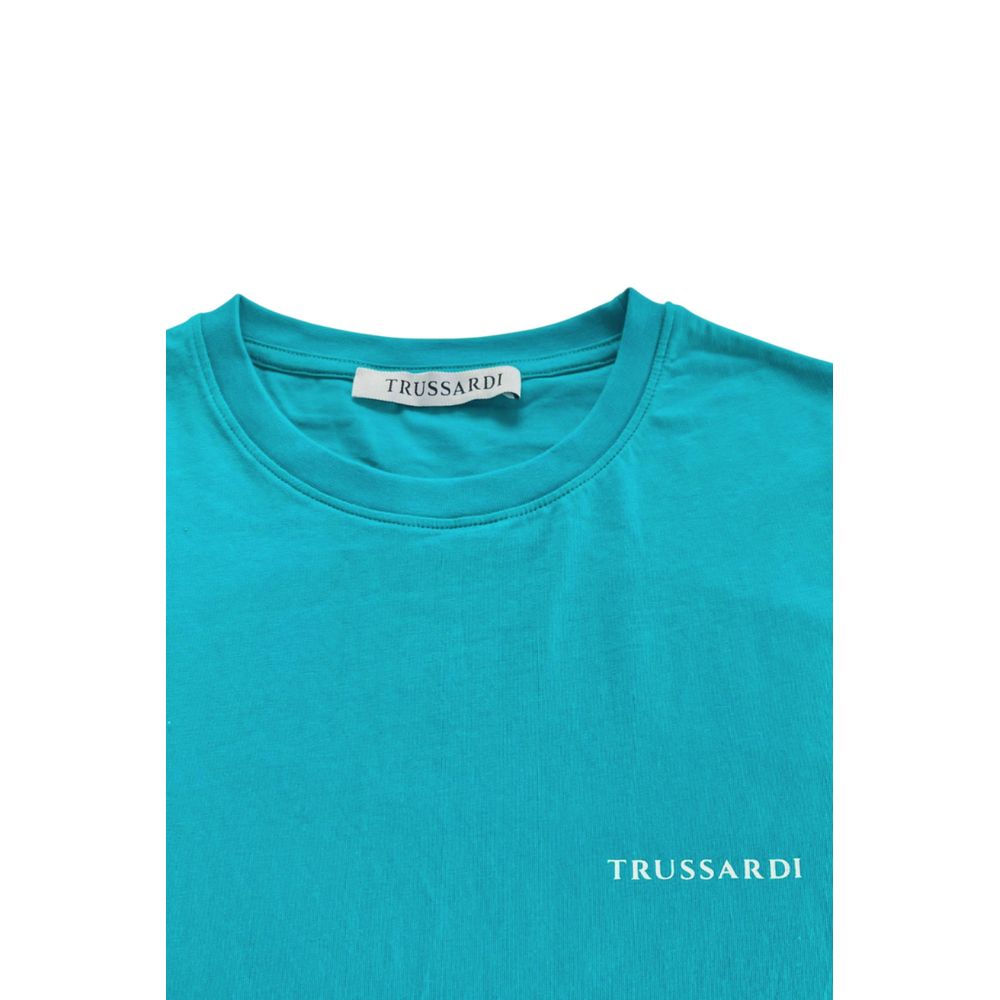 T-shirt homme en coton bleu clair Trussardi Beachwear