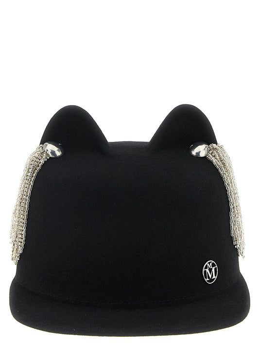 Maison Michel Black Wool Hat