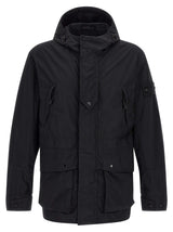 Veste Stone Island en coque de polyamide noir