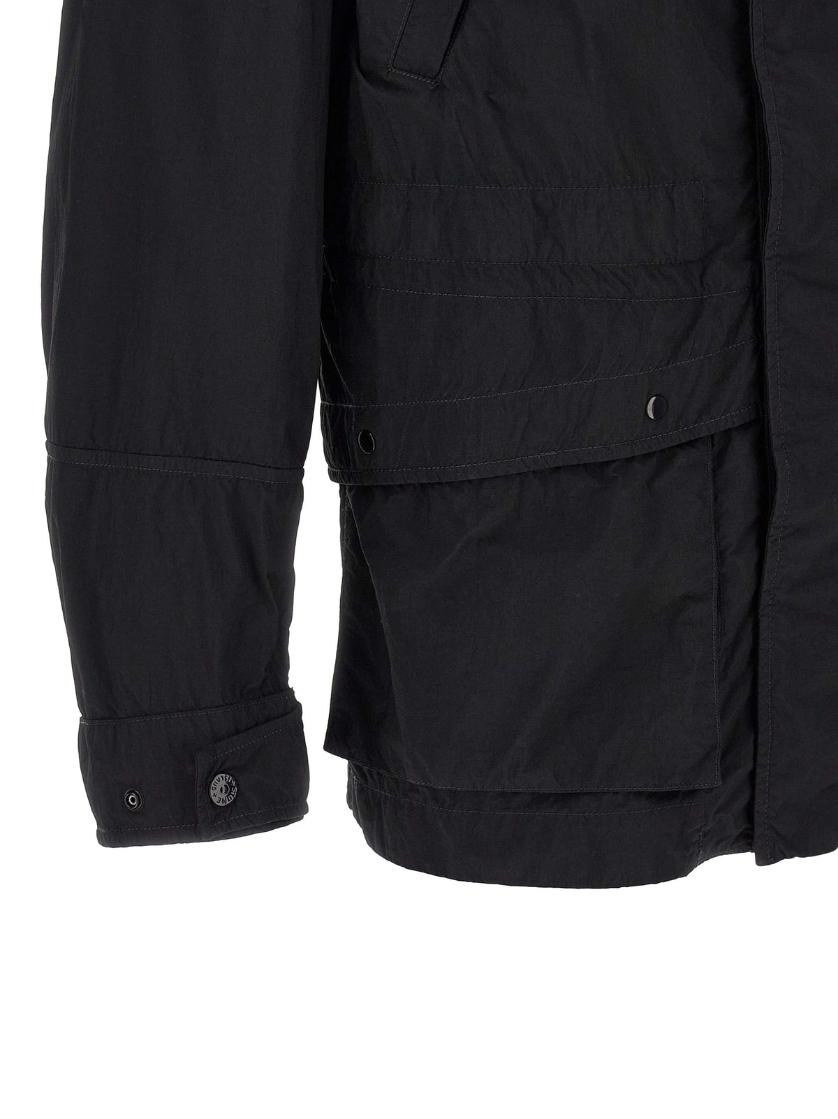 Veste Stone Island en coque de polyamide noir