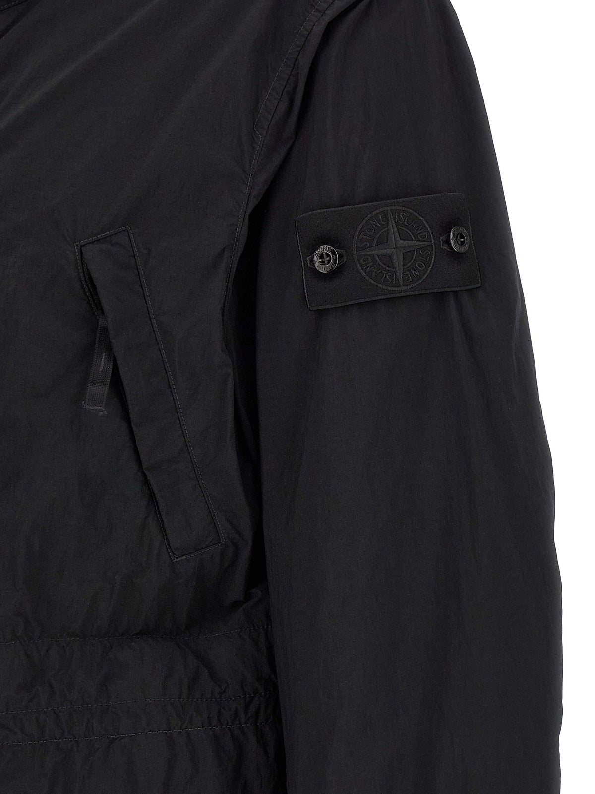 Veste Stone Island en coque de polyamide noir