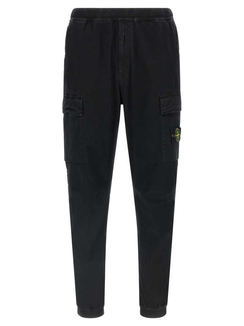 Stone Island Black Cotton Cargo Pants