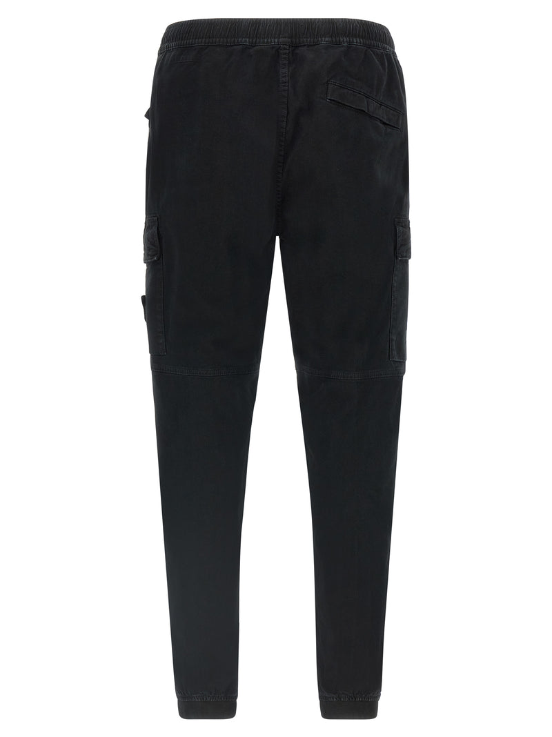 Stone Island Black Cotton Cargo Pants