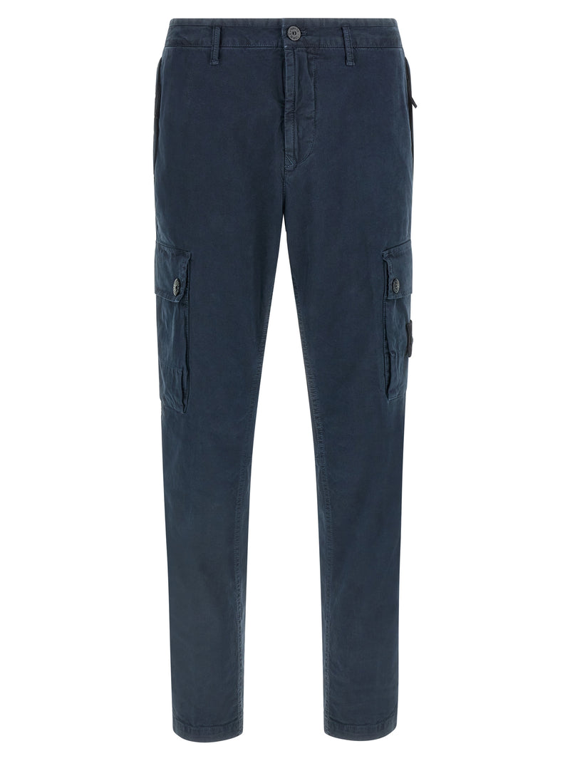 Stone Island Blue Cotton Cargo Pants