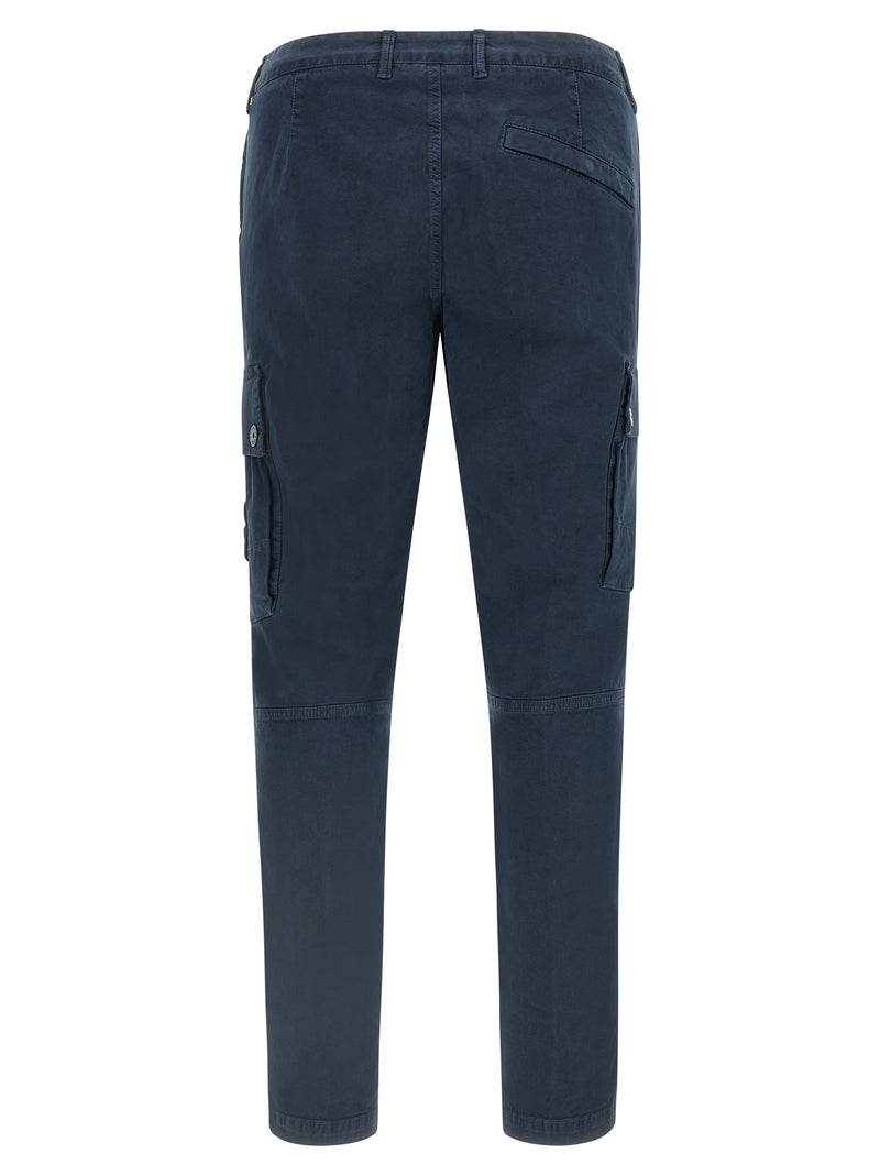 Stone Island Blue Cotton Cargo Pants