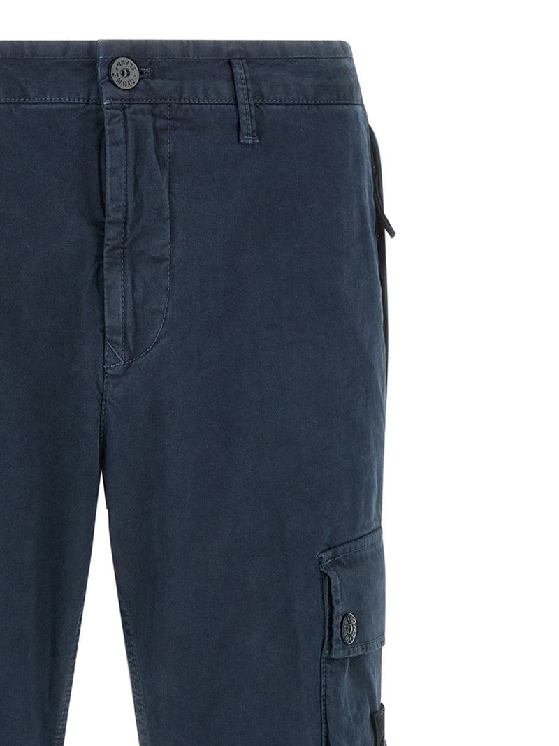 Stone Island Blue Cotton Cargo Pants