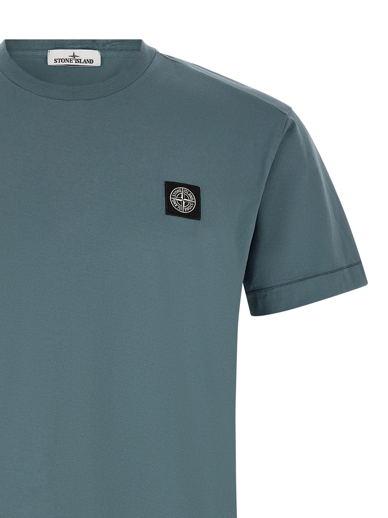 Stone Island Blue Cotton T-Shirt