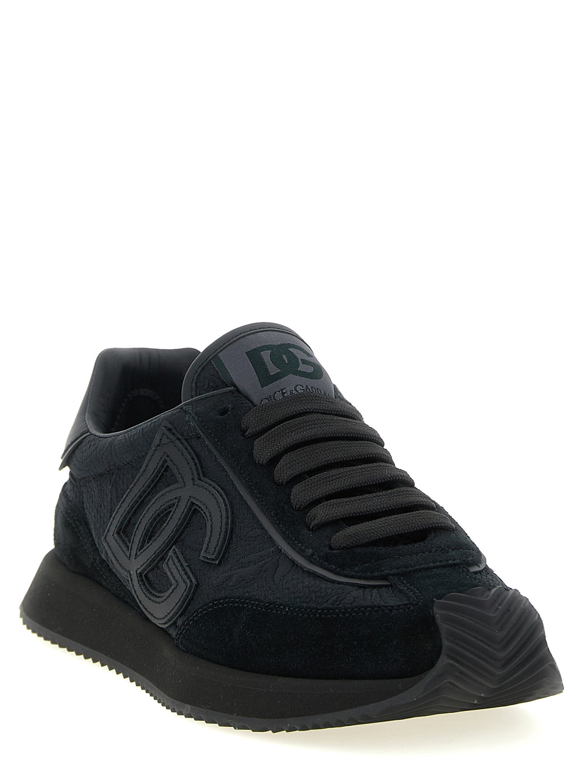 Baskets sportives en cuir noir Dolce & Gabbana