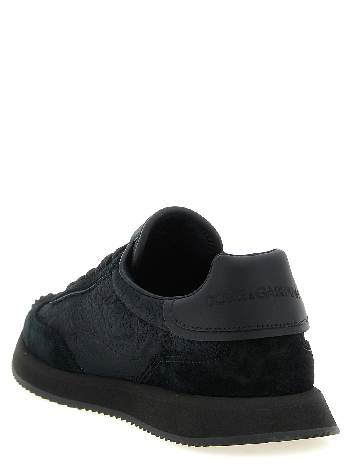 Baskets sportives en cuir noir Dolce & Gabbana
