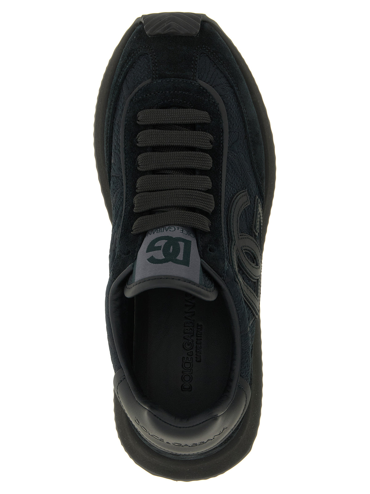 Baskets sportives en cuir noir Dolce & Gabbana