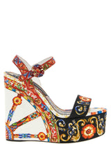 Sandales compensées multicolores en viscose Dolce & Gabbana