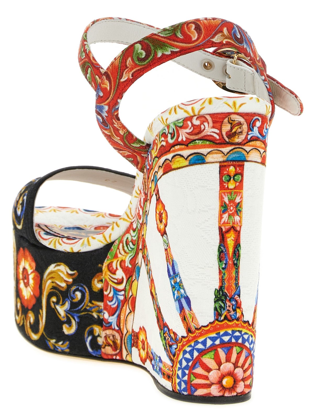 Sandales compensées multicolores en viscose Dolce & Gabbana