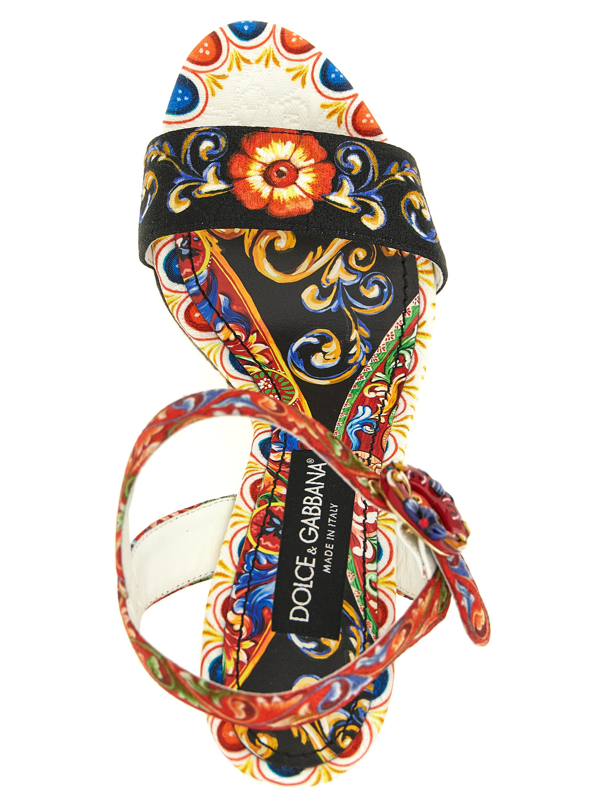 Sandales compensées multicolores en viscose Dolce & Gabbana