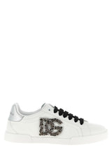 Baskets basses Dolce & Gabbana en cuir de veau argenté