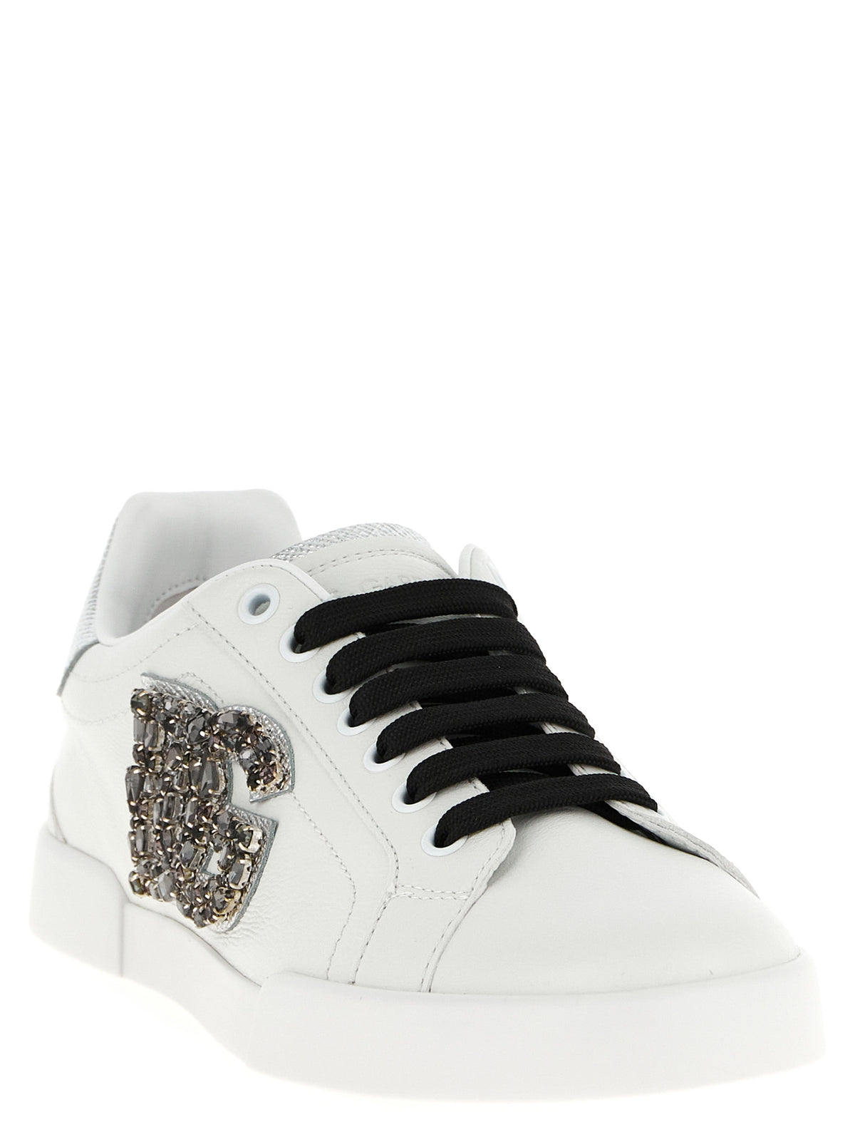 Baskets basses Dolce & Gabbana en cuir de veau argenté