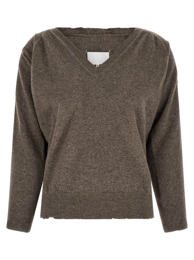 Maison Margiela Brown Virgin Wool Cardigan