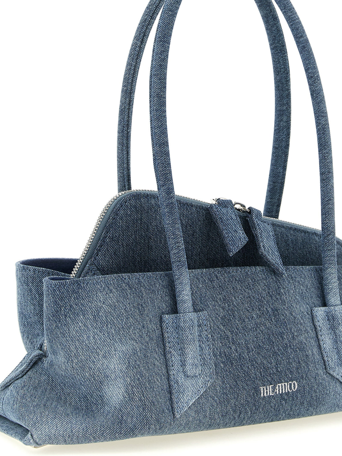 Le sac à bandoulière The Attico en coton bleu