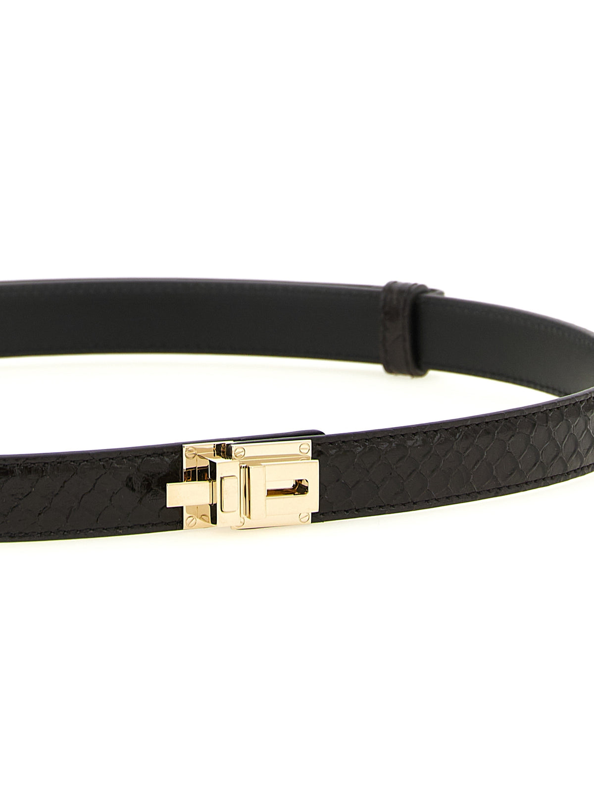 Ceinture classique Tom Ford en cuir de veau marron