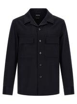 ZEGNA Blue Wool Blouse
