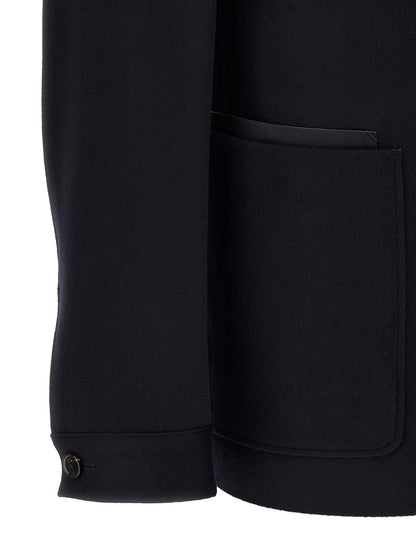 ZEGNA Blue Cashmere Full-Length Jacket