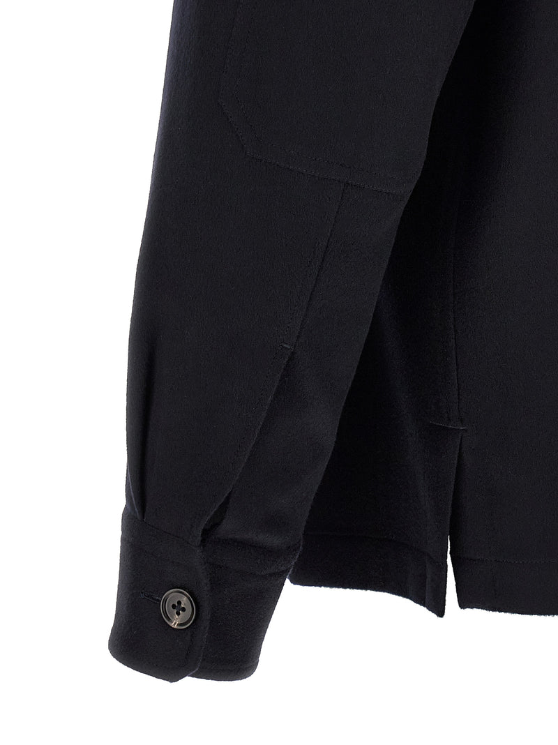 ZEGNA Blue Wool Blouse