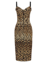 Robe midi marron en polyamide Dolce & Gabbana