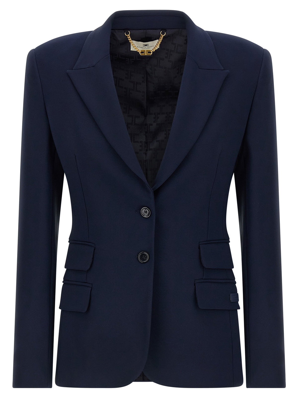Elisabetta Franchi Blue Polyester Blazer