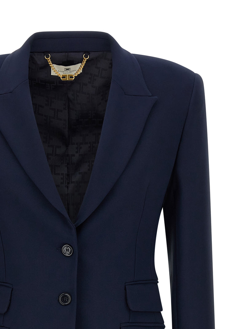 Elisabetta Franchi Blue Polyester Blazer