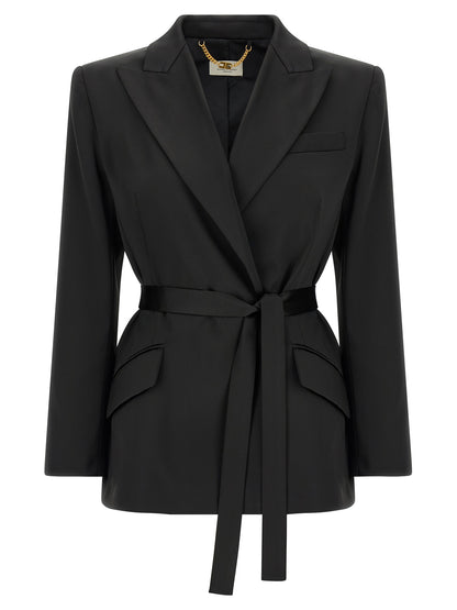 Elisabetta Franchi Black Polyester Blazer