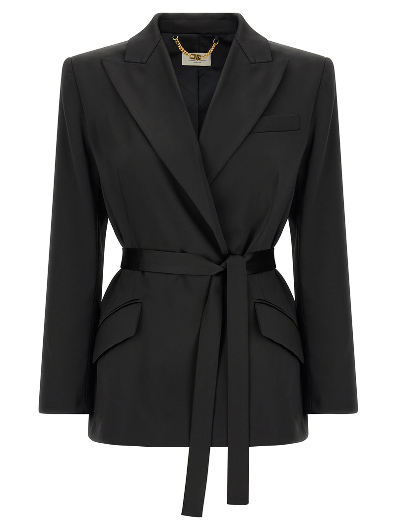 Elisabetta Franchi Black Polyester Blazer