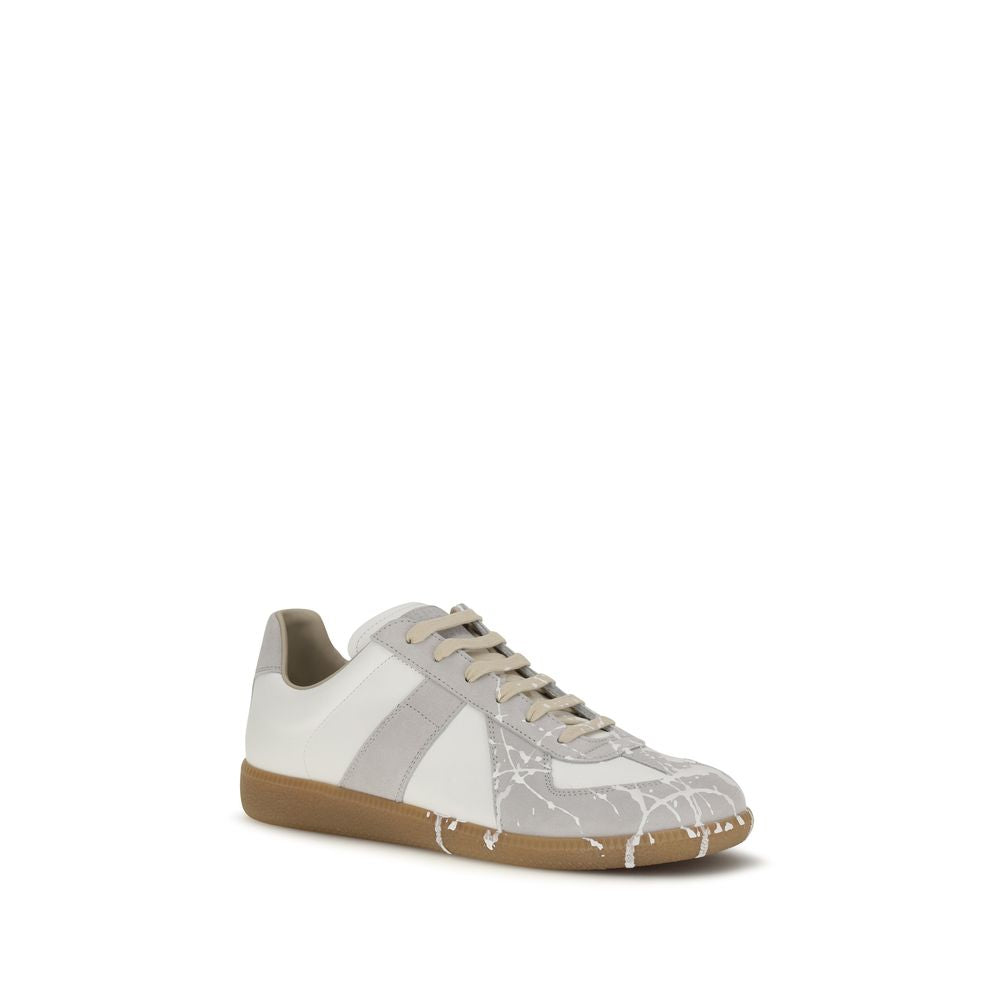 Baskets basses en cuir suédé gris Maison Margiela