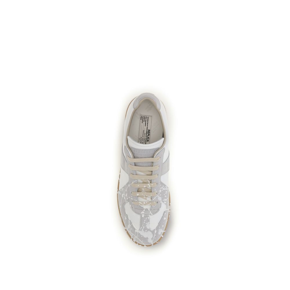 Baskets basses en cuir suédé gris Maison Margiela